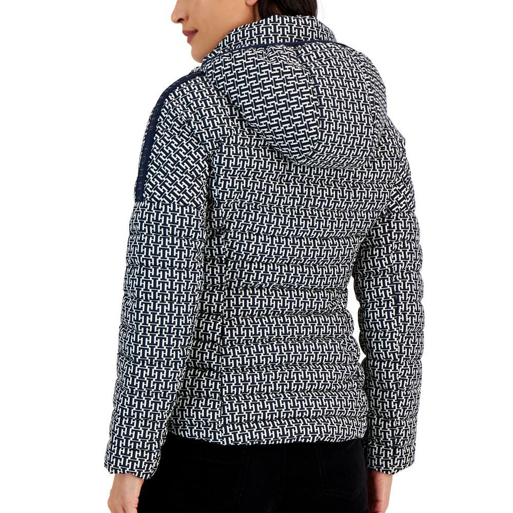 商品Tommy Hilfiger|Women's Logo-Print Packable Hooded Jacket,价格¥1114,第4张图片详细描述