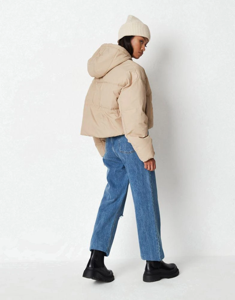 商品Missguided|Missguided padded jacket with step hem in stone,价格¥265,第4张图片详细描述