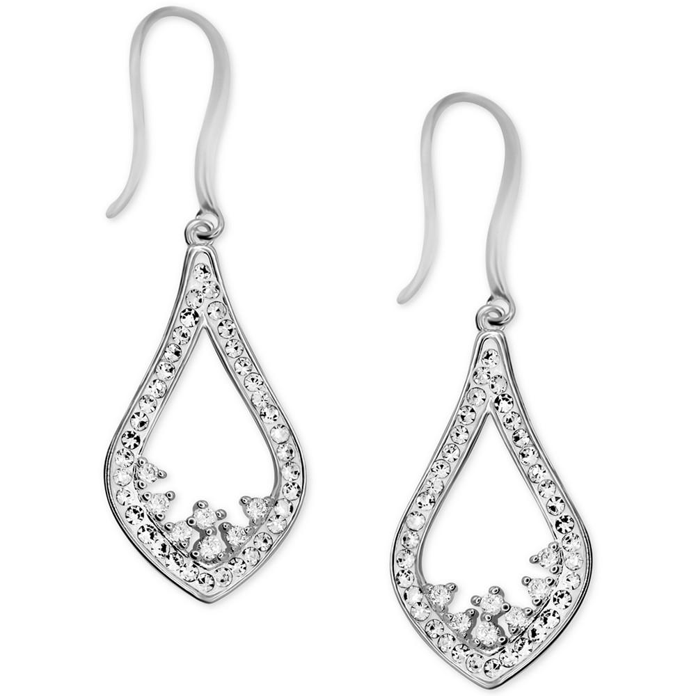 Crystal Open Teardrop Drop Earrings in Silver-Plate商品第1张图片规格展示