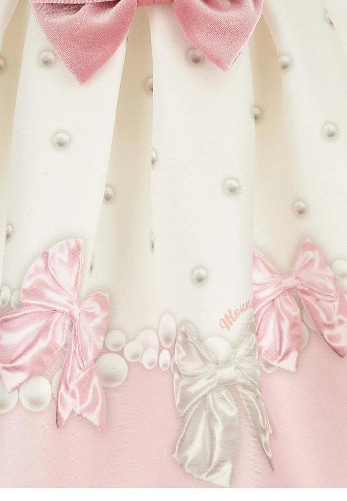 商品MONNALISA|Monnalisa Velvet Maxi Bow Long-Sleeved Flared Dress,价格¥1121,第4张图片详细描述