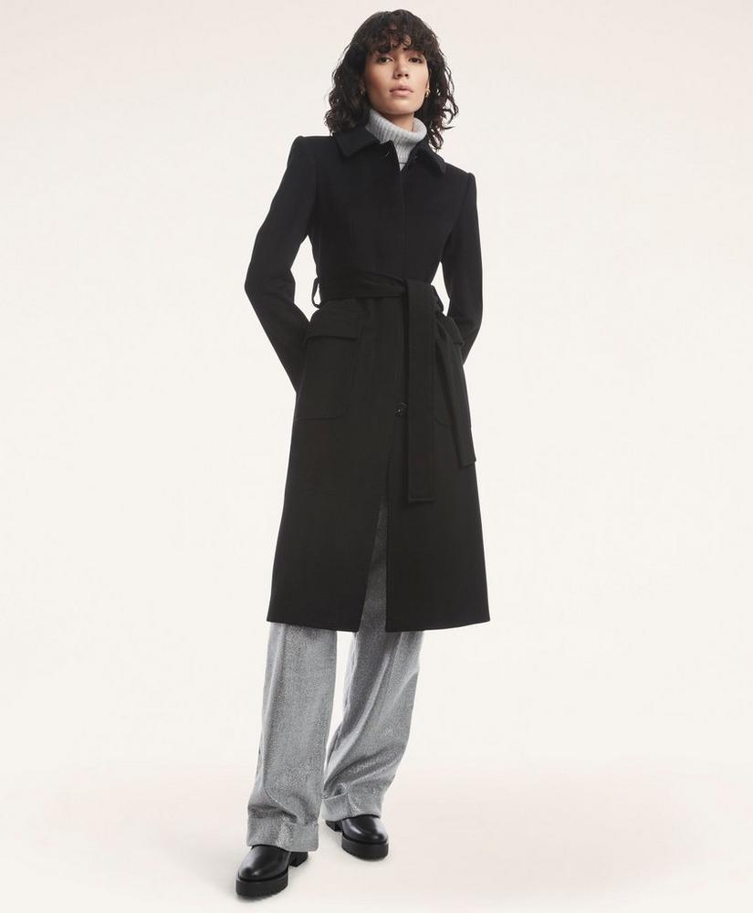 商品Brooks Brothers|Brushed Wool Twill Wrap Coat,价格¥7439,第1张图片