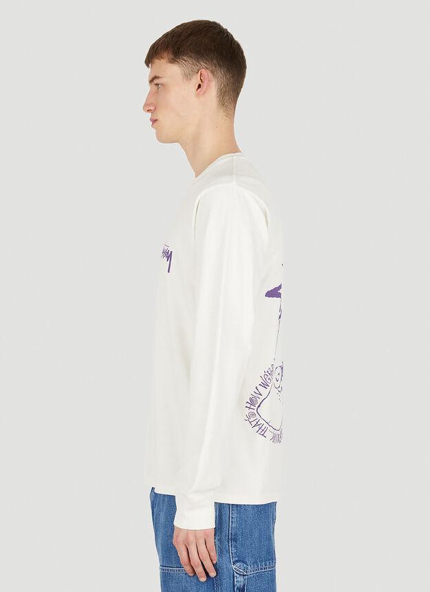 商品STUSSY|Skate Posse Long Sleeve T-Shirt in White,价格¥411,第5张图片详细描述