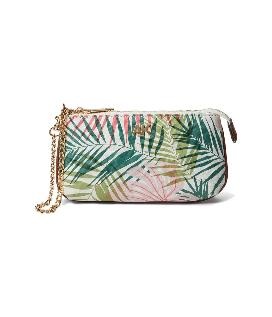 商品Anne Klein|AK Palm Print Wristlet w/ Chain Strap,价格¥275,第1张图片