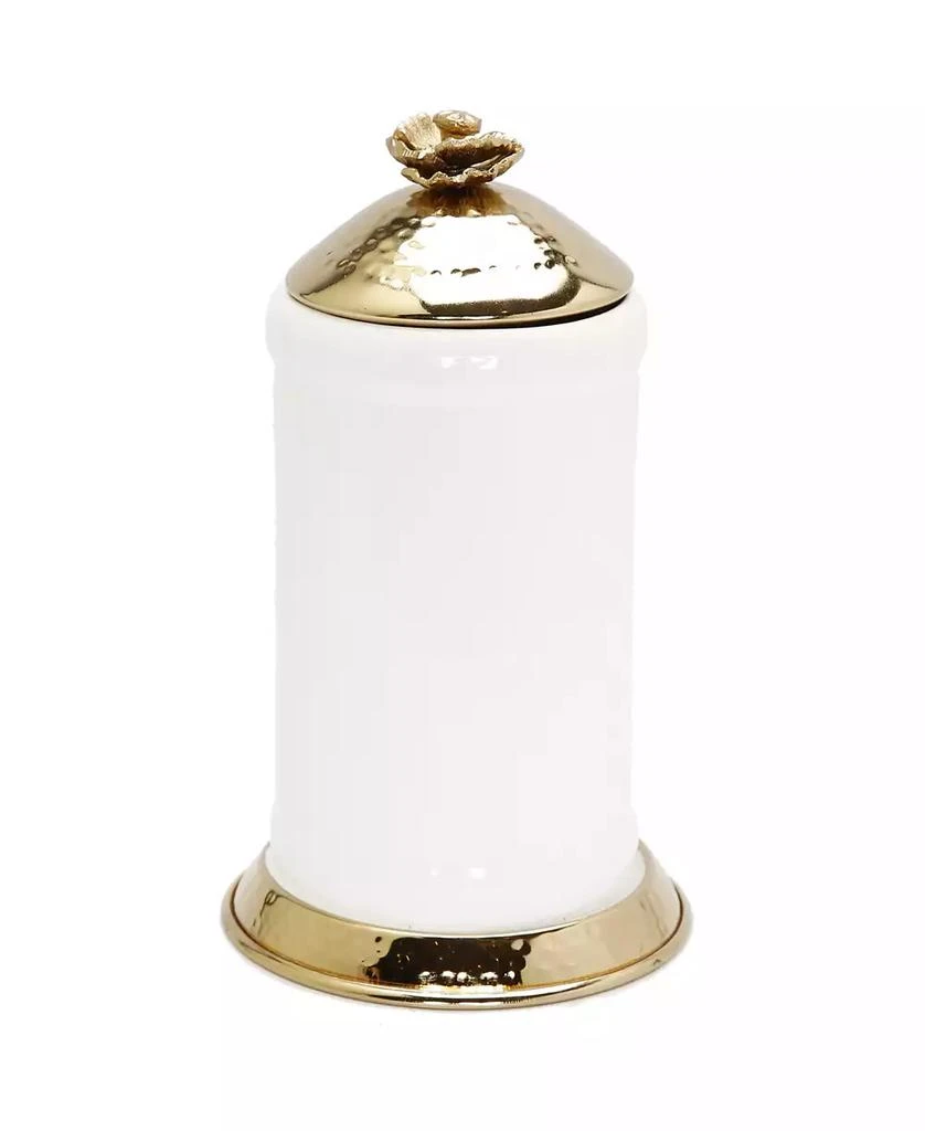 商品Classic Touch|Glass Canister Hammered Lid and Base Flower Knob Set, 2 Piece,价格¥438,第2张图片详细描述