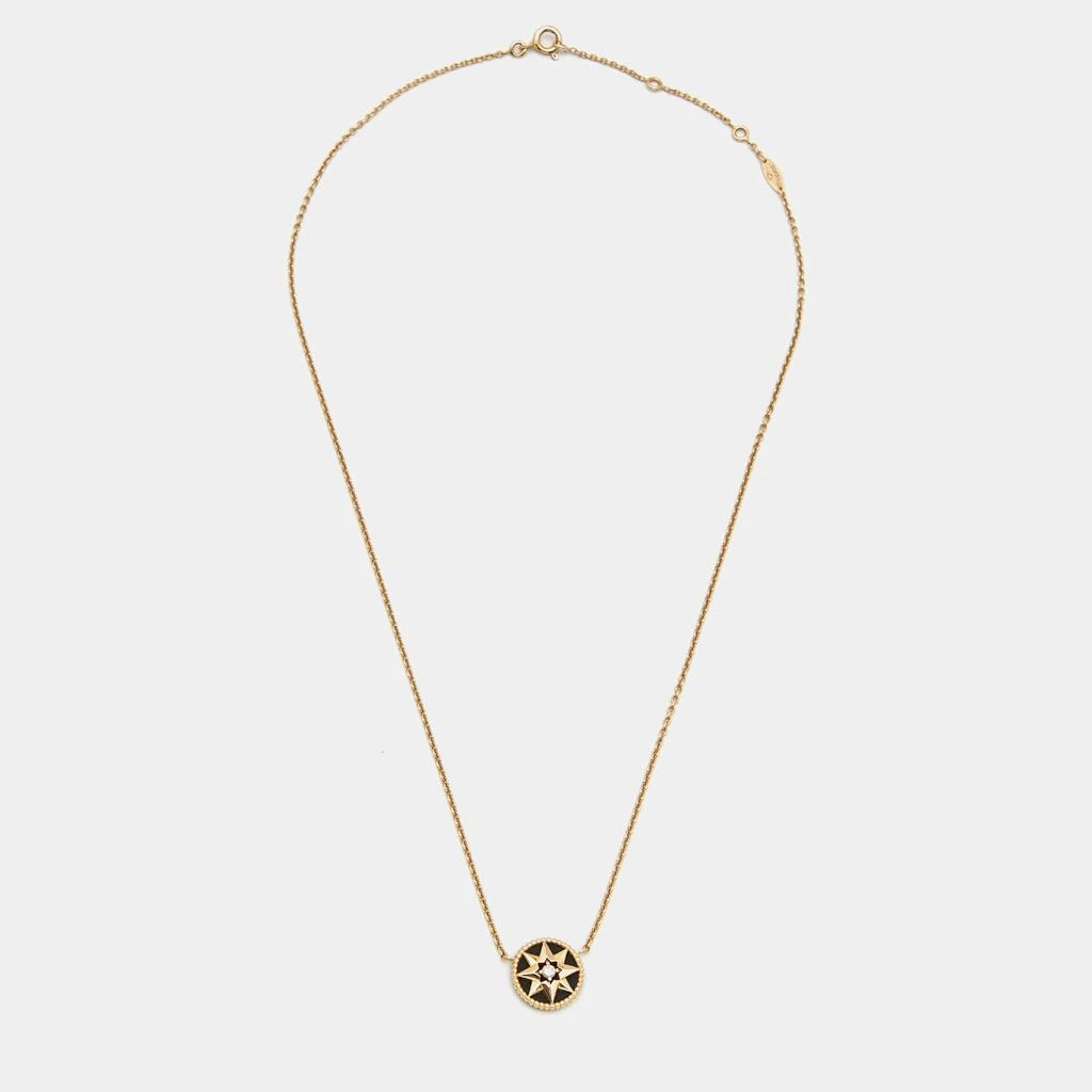 商品[二手商品] Dior|Dior Rose Des Vents Onyx Diamond 18k Rose Gold Necklace,价格¥13939,第2张图片详细描述