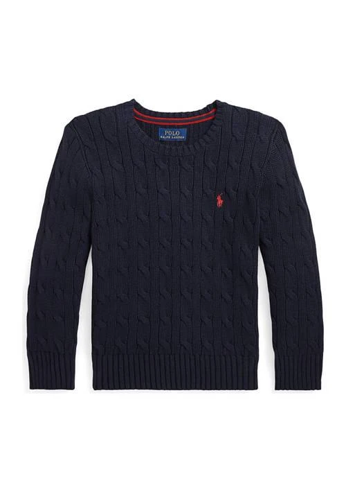 商品Ralph Lauren|Lauren Childrenswear Boys 2 7 Cable Knit Cotton Sweater,价格¥342,第1张图片