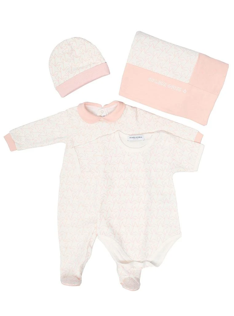 商品Golden Goose|Star Baby White And Pink Cotton Coordinated Suit Baby Girl Golden Goose Kids,价格¥1707,第1张图片