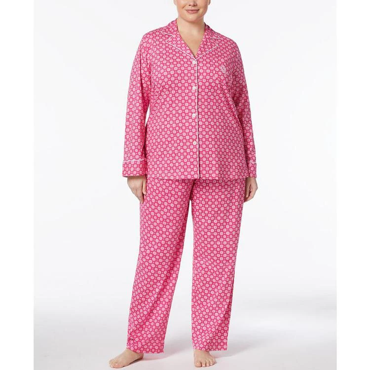 商品Ralph Lauren|Plus Size Cotton-Knit Pajama Set,价格¥394,第1张图片