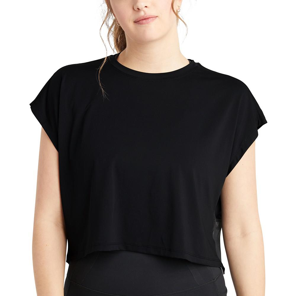 Women's Mesh-Trim Cropped T-Shirt商品第1张图片规格展示
