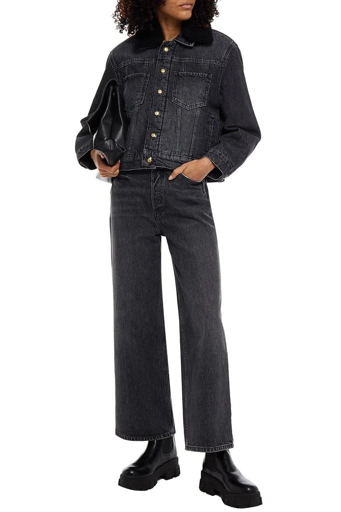 商品Maje|Faux shearling-lined denim jacket,价格¥1255,第2张图片详细描述