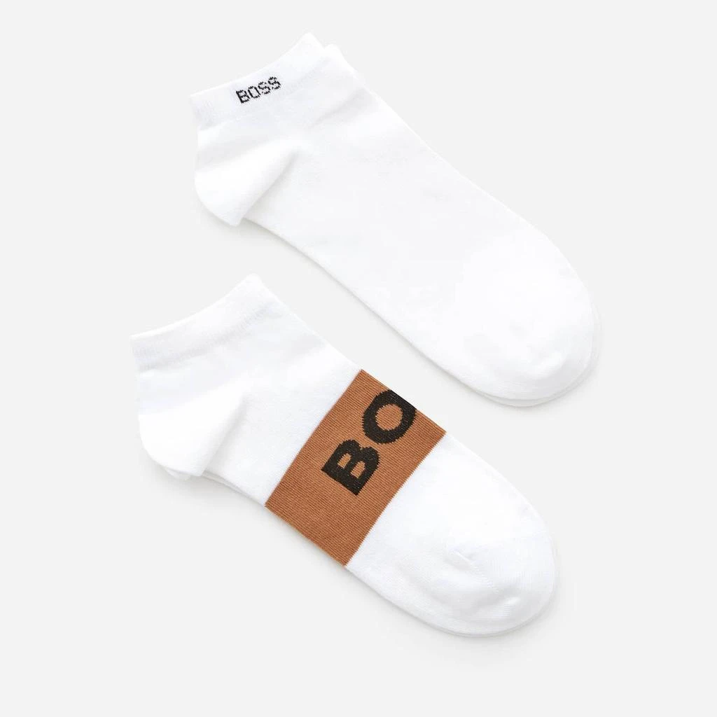 商品Hugo Boss|BOSS Bodywear Two-Pack Logo-Detailed Cotton-Blend Ankle Socks,价格¥68,第1张图片