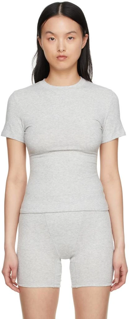 商品SKIMS|Grey Cotton 2.0 Jersey T-Shirt,价格¥431,第1张图片