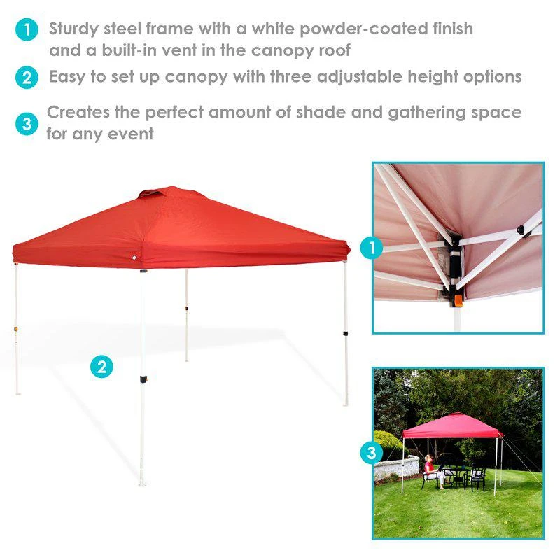 商品Sunnydaze Decor|12x12 Foot Premium Pop-Up Canopy and Carry Bag/Sandbags 10 FT X 10 FT,价格¥974,第2张图片详细描述