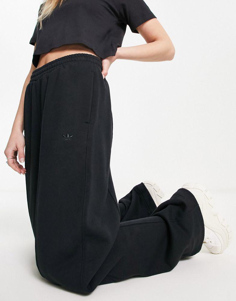 adidas Originals premium essentials wide leg joggers in black商品第3张图片规格展示