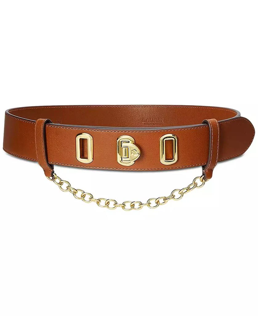 商品Ralph Lauren|Women's Leather Flip Lock Belt,价格¥599,第1张图片