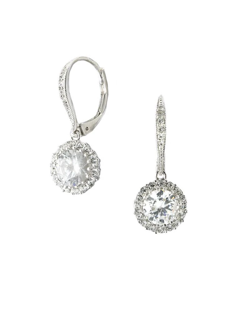 商品Nadri|Rhodium-Plated Round Cubic Zirconia Drop Earrings,价格¥204,第1张图片