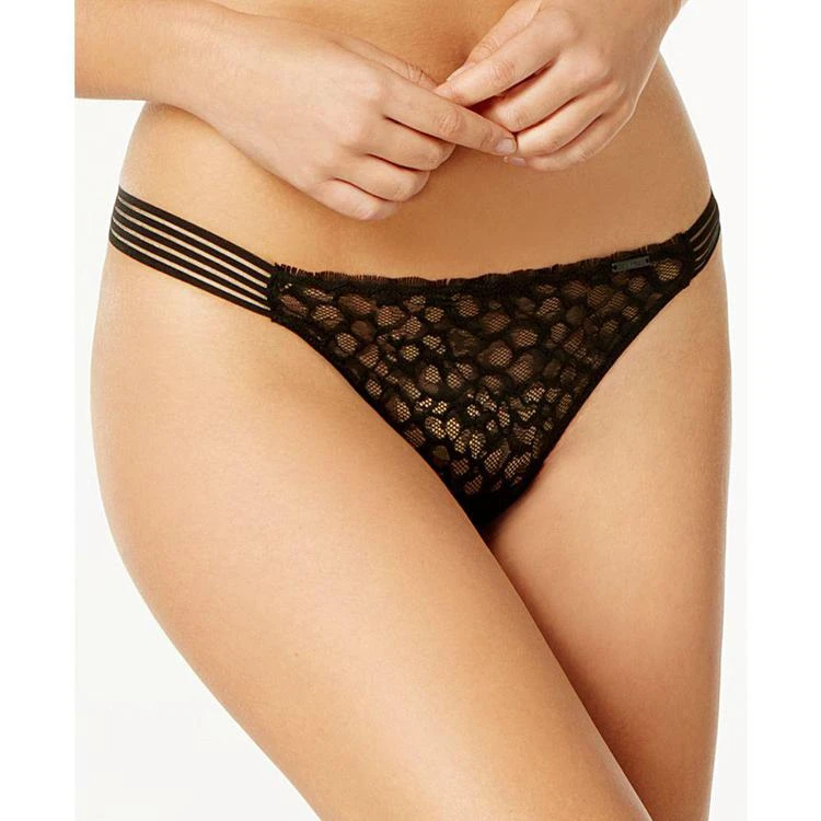 商品Calvin Klein|Vixen Striped Lace Thong QF4063,价格¥108,第1张图片