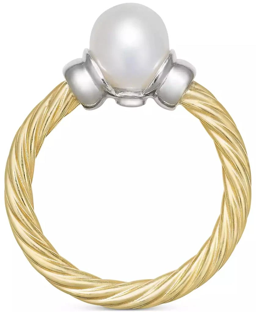 商品Macy's|Cultured Freshwater Pearl (7mm) Ring in 14k Two-Tone Gold-Plated Sterling Silver,价格¥281,第3张图片详细描述