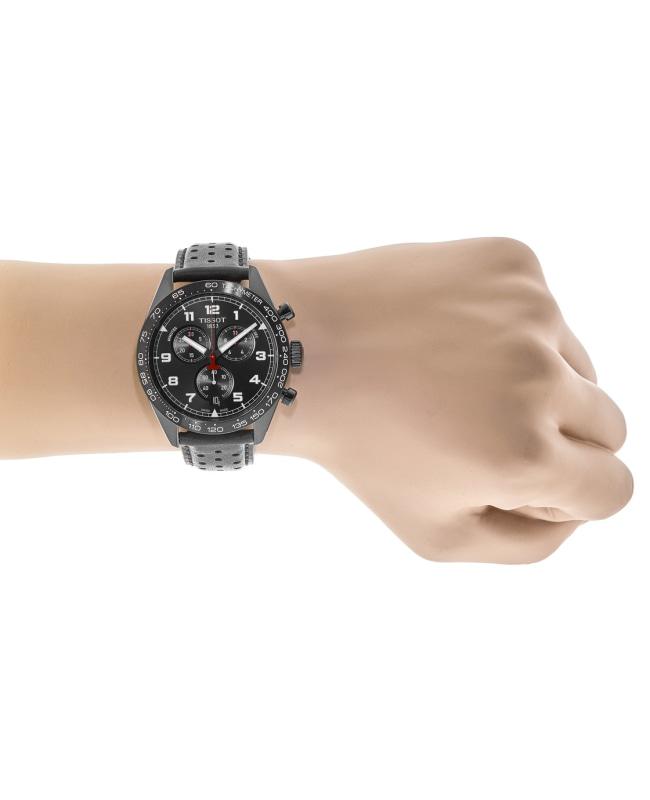 Tissot PRS 516 Chronograph Black Dial Leather Strap Men's Watch T131.617.36.052.00商品第4张图片规格展示