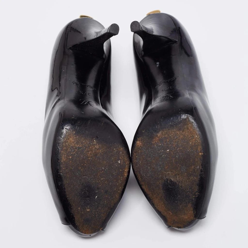 Louis Vuitton Black Patent Leather Oh Really! Peep Toe Platform Pumps Size 37.5 商品