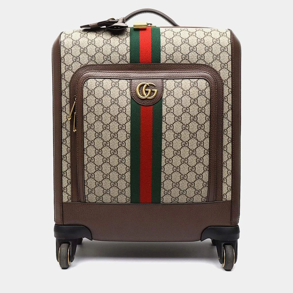 商品[二手商品] Gucci|Gucci Beige Brown Canvas and Leather Savoy Small Suitcase,价格¥15927,第1张图片