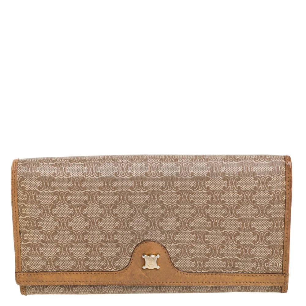 商品[二手商品] Celine|Celine Beige Macadam Coated Canvas and Leather Wallet,价格¥2280,第1张图片