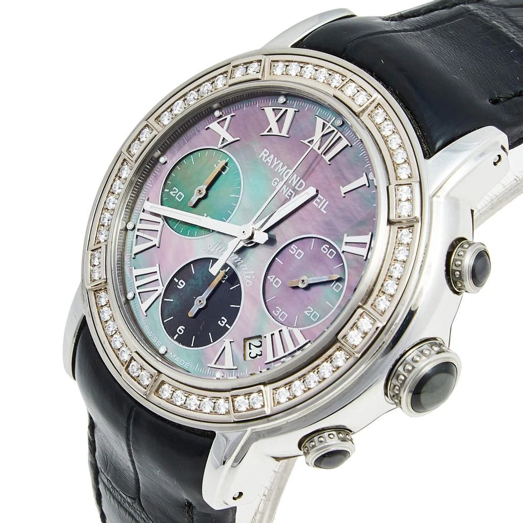 商品[二手商品] Raymond Weil|Raymond Weil Mother of Pearl Stainless Steel Diamond Alligator Collection Parsifal 7241 Men's Wristwatch 42 mm,价格¥21947,第2张图片详细描述
