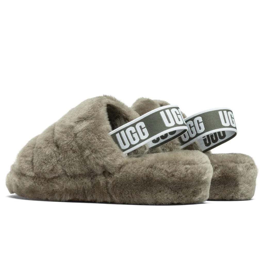 商品UGG|Women's Fluff Yeah Slide - Burnt Olive,价格¥761,第3张图片详细描述