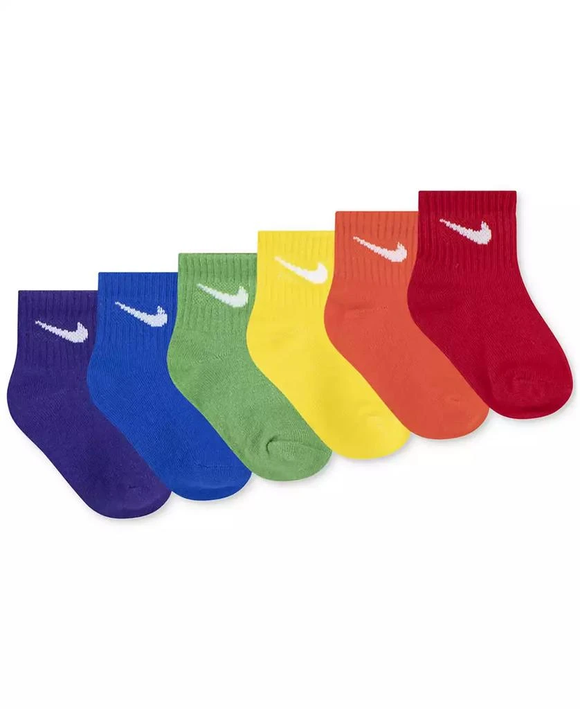 商品NIKE|Baby and Toddler Boys or Girls Swoosh Ankle Socks, Pack of 6,价格¥122,第2张图片详细描述