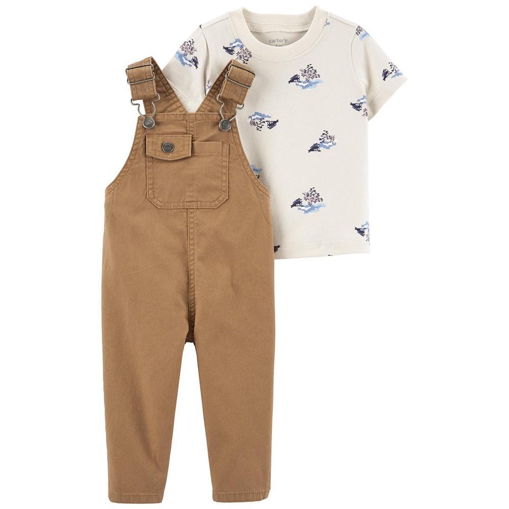 商品Carter's|Baby Boys Short Sleeve T-shirt and Overall Set, 2 Piece,价格¥97,第1张图片