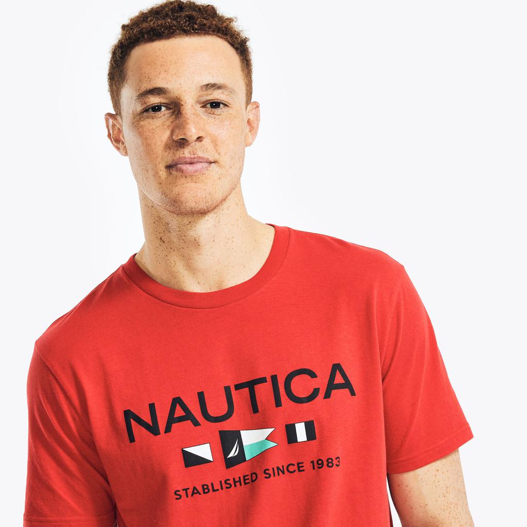 Nautica Mens Signal Flag Logo Graphic Sleep T-Shirt商品第1张图片规格展示