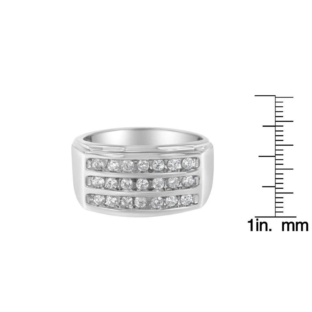 14K White Gold Men's Diamond Channel Set Band Ring 商品