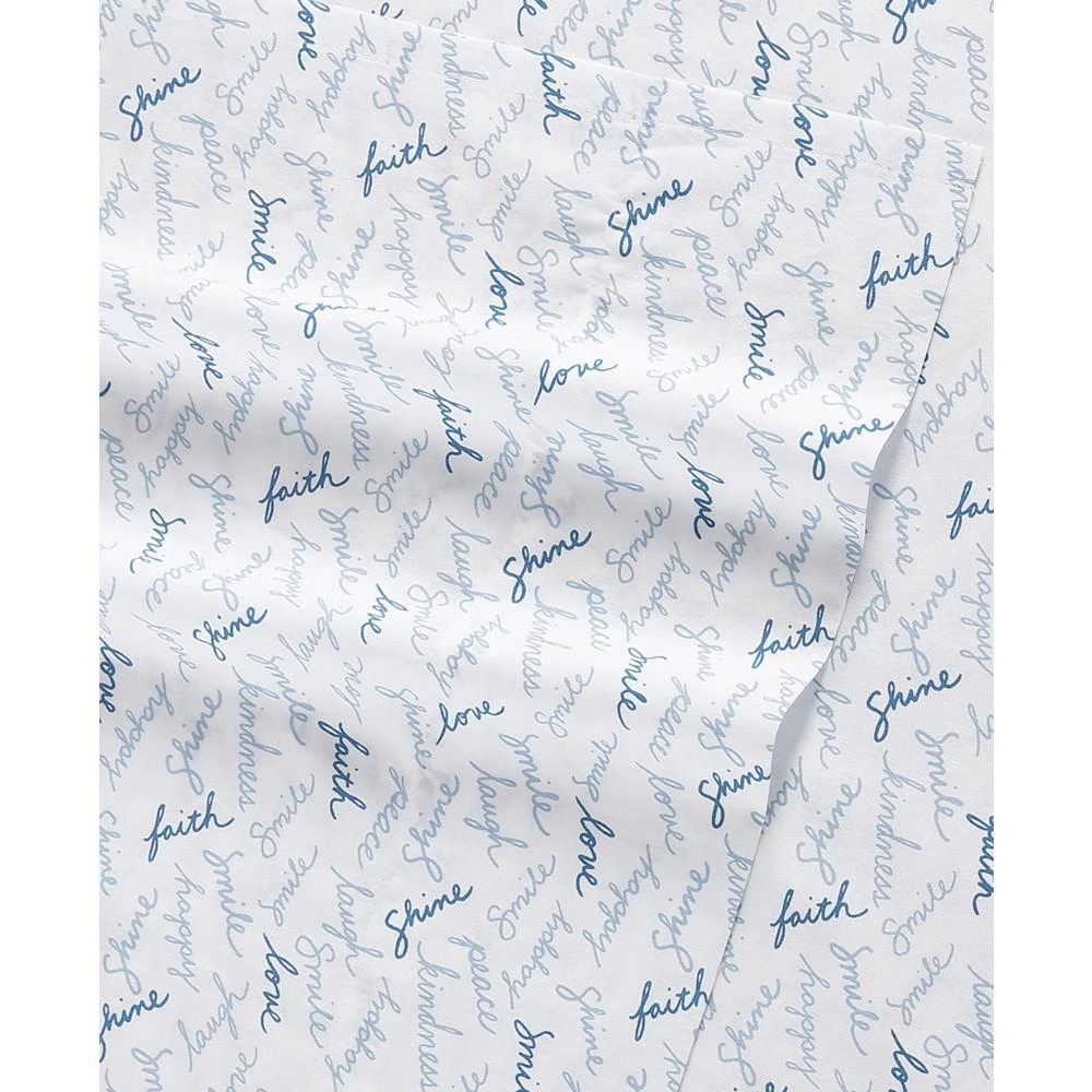 商品ED Ellen DeGeneres|Smile Shine Love Cotton Percale 4 Piece Sheet Set,价格¥599,第3张图片详细描述