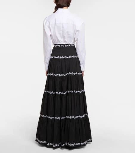 商品CAROLINE CONSTAS|Peasant cotton-blend maxi skirt,价格¥2540,第3张图片详细描述