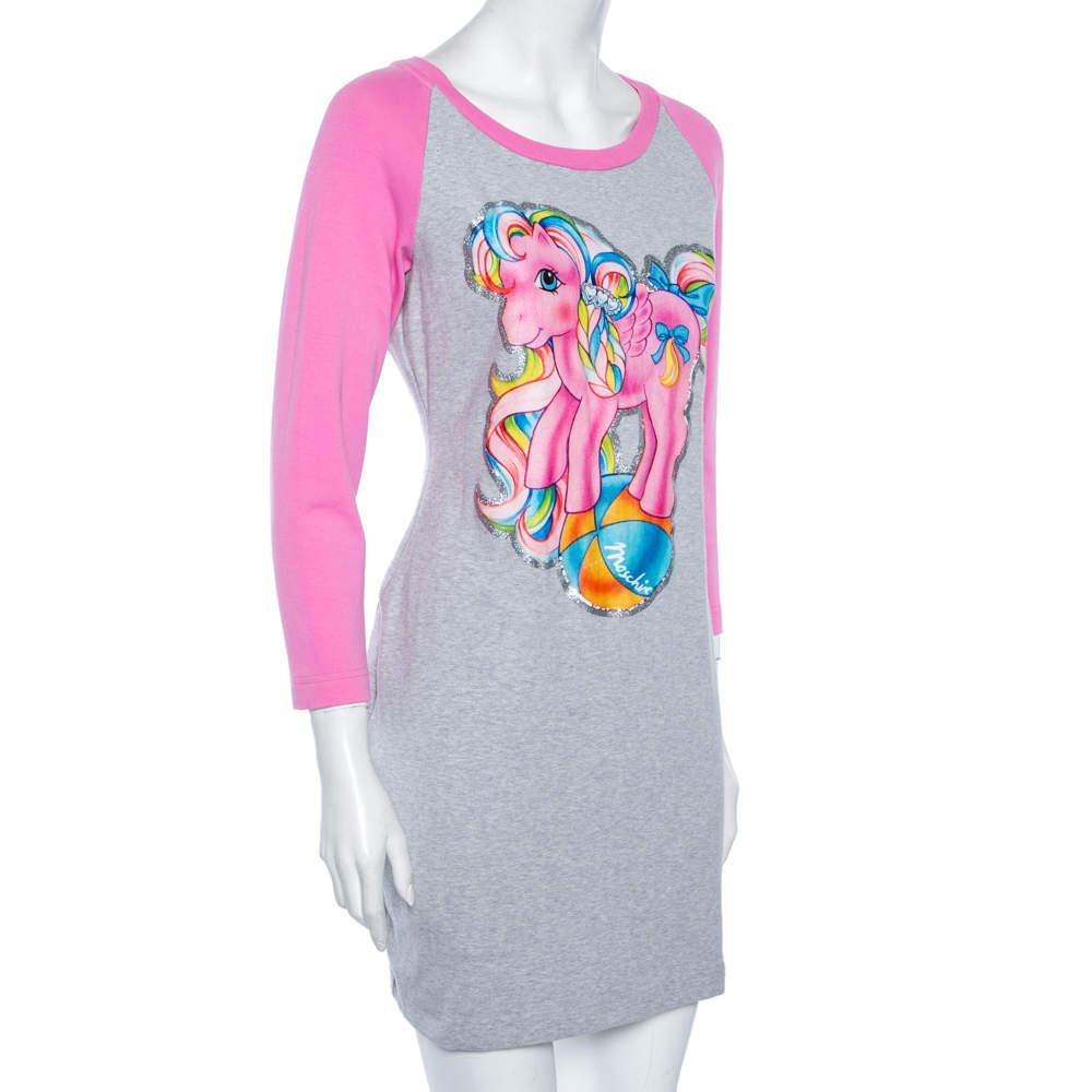 商品[二手商品] Moschino|Moschino Couture Grey & Pink Cotton My Little Pony Printed Mini T-Shirt Dress L,价格¥813,第4张图片详细描述