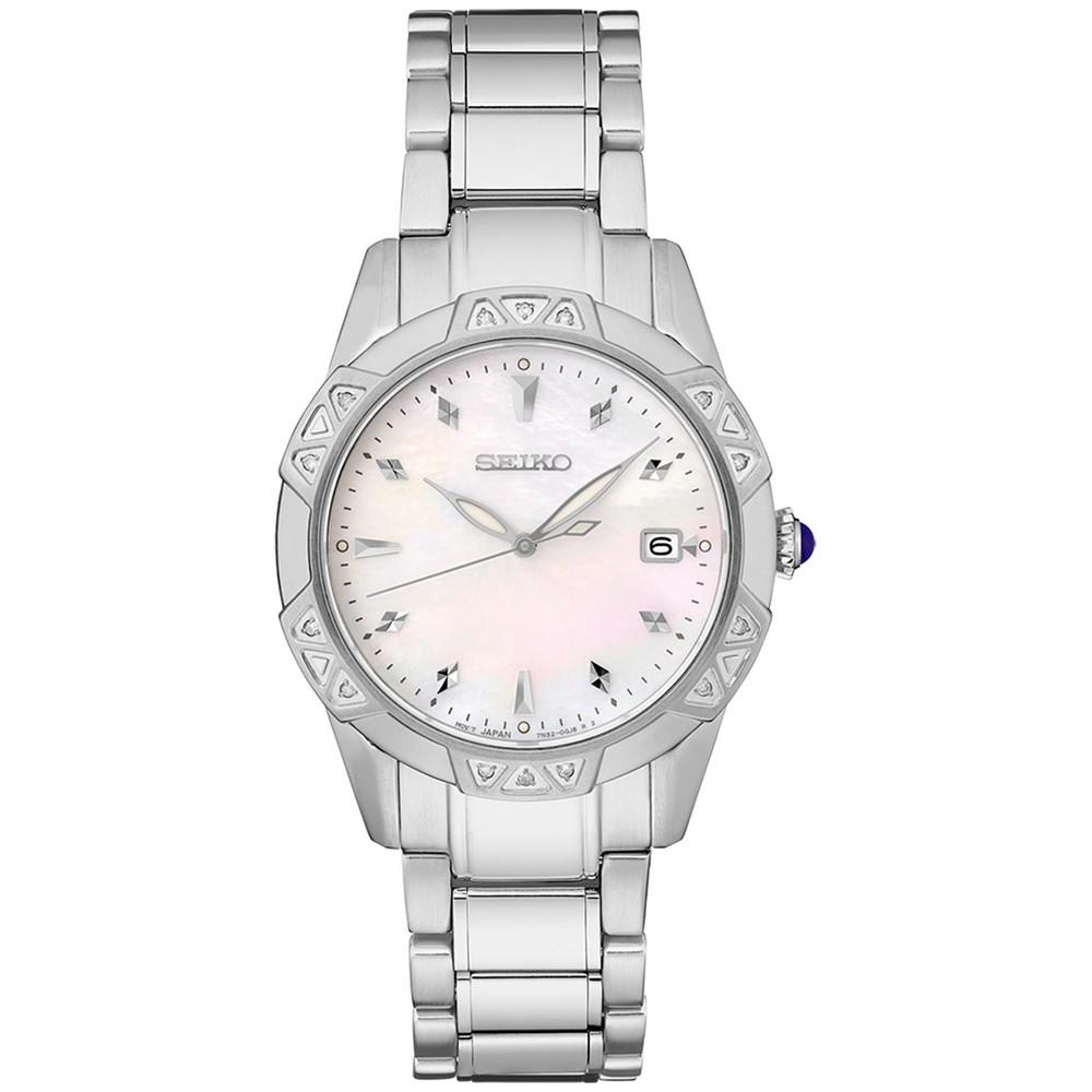 Women's Diamond (1/6 ct. t.w.) Stainless Steel Bracelet Watch 33mm商品第1张图片规格展示