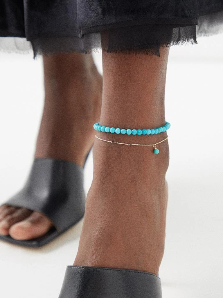 商品MATEO|Turquoise & 14kt gold anklet,价格¥3294,第2张图片详细描述