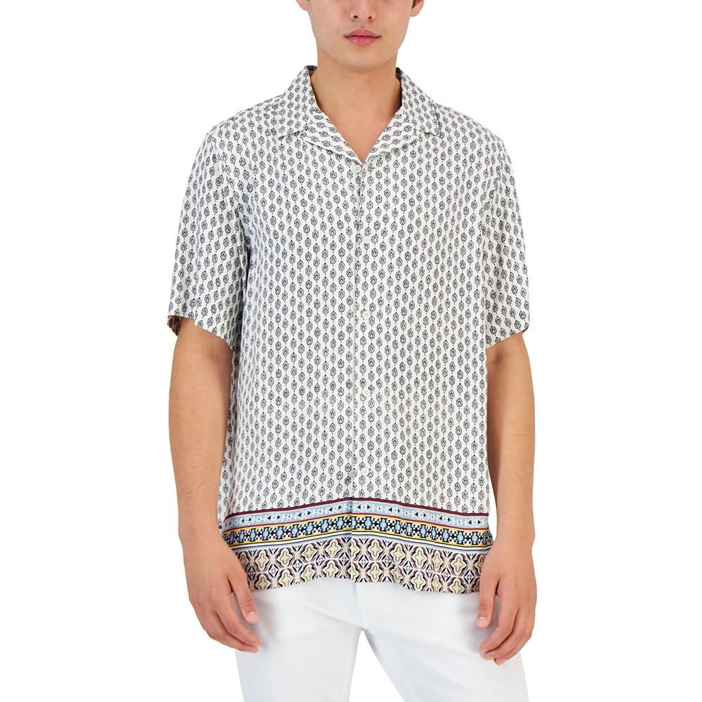商品Club Room|Men's Carlo Geometric-Print Shirt, Created for Macy's,价格¥187,第1张图片