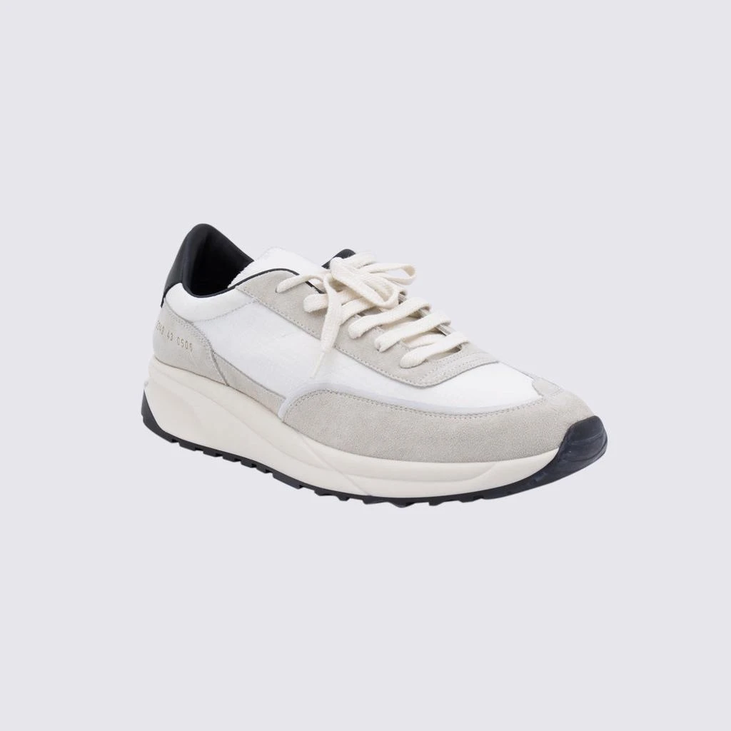 商品Common Projects|COMMON PROJECTS WHITE AND GREY LEATHER SNEAKERS,价格¥2061,第2张图片详细描述