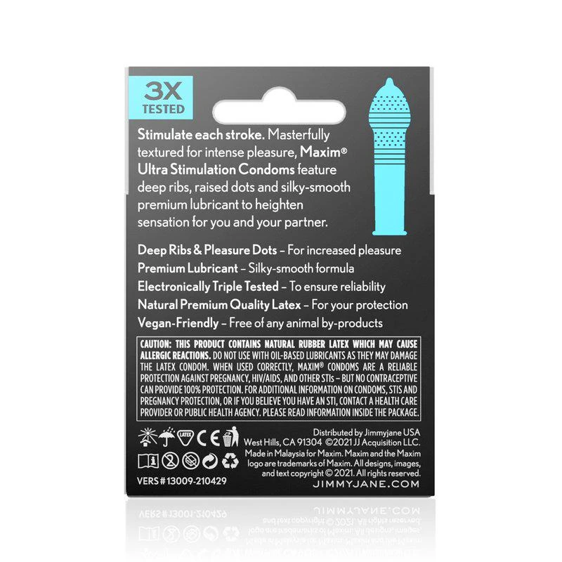 商品MAXIM|Maxim Ultra Stimulation Condoms 3PK,价格¥43,第2张图片详细描述
