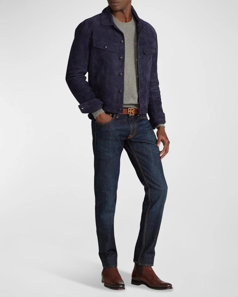 商品Ralph Lauren|Men's Clifton Suede Leather Trucker Jacket,价格¥12833,第3张图片详细描述