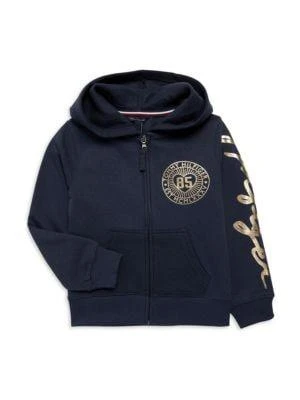 商品Tommy Hilfiger|Girl’s Gold Foil Logo Zip Hoodie,价格¥121,第1张图片