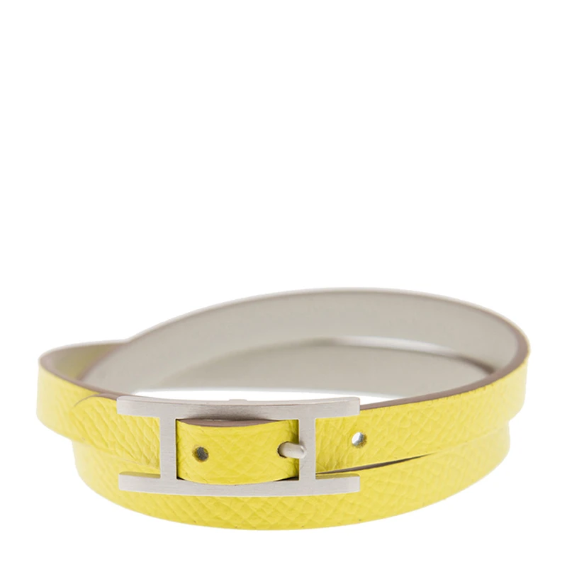 商品Hermes|【专柜直采】Hermès 爱马仕 女士黄色皮革手链 BEHAPIDTUC980SSL,价格¥3311,第1张图片