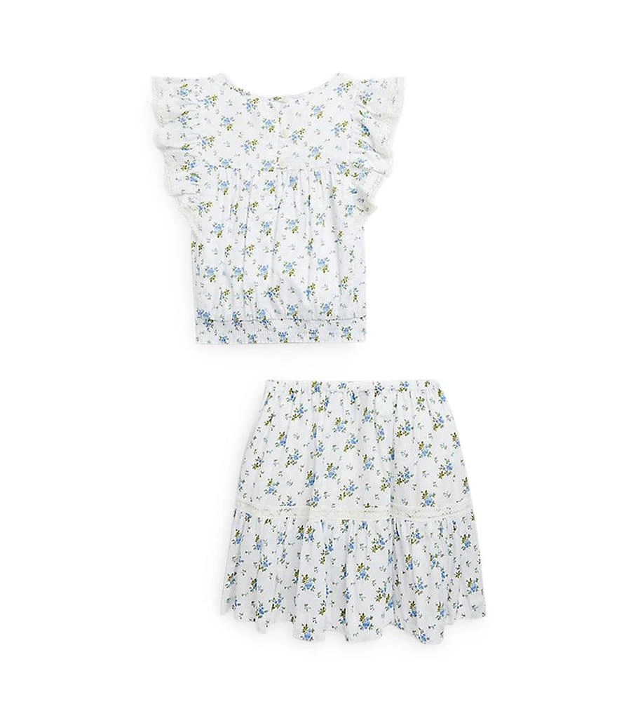 商品Ralph Lauren|Girls' Floral Cotton Batiste Top & Skirt Set - Little Kid, Big Kid,价格¥225,第2张图片详细描述