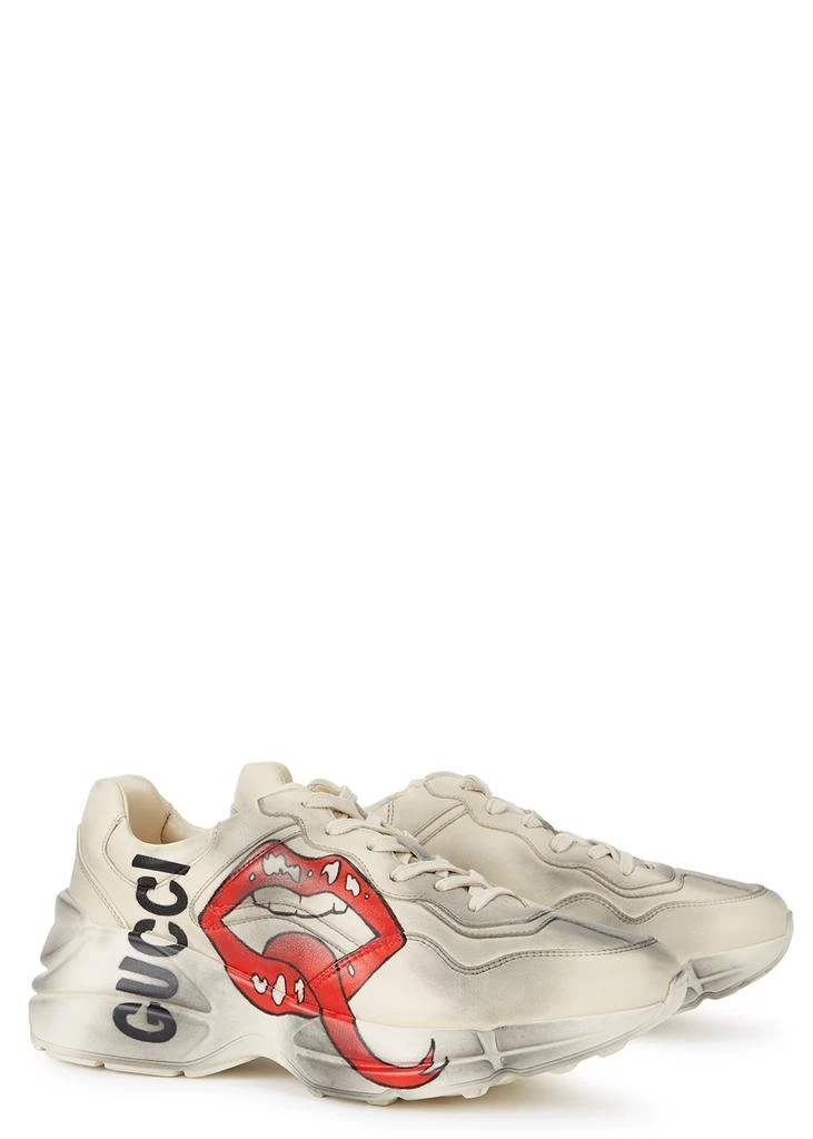 商品Gucci|Rython ecru distressed leather sneakers,价格¥7402,第2张图片详细描述