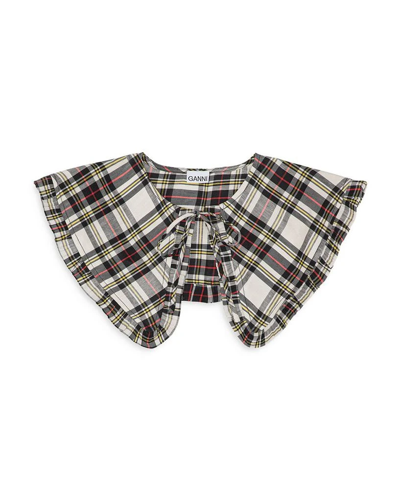 商品Ganni|Plaid Ruffle Trim Overlay Collar,价格¥353,第1张图片详细描述