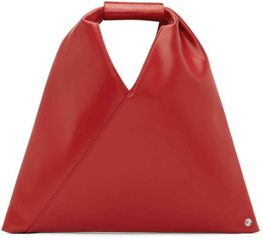 SSENSE Exclusive Red Nano Faux-Leather Triangle Tote商品第1张图片规格展示