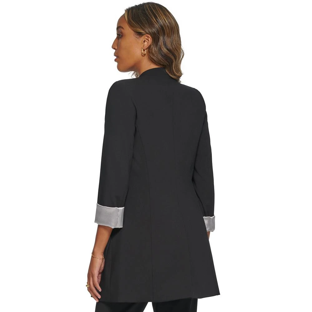 商品Calvin Klein|Women's Roll Sleeve Open Front Blazer, Regular and Petite Sizes,价格¥1095,第2张图片详细描述