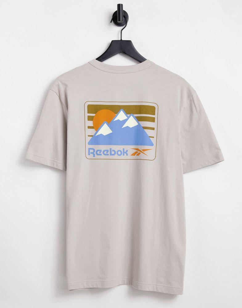 商品Reebok|Reebok camping graphic tee in moonstone - Exclusive to ASOS,价格¥214,第1张图片