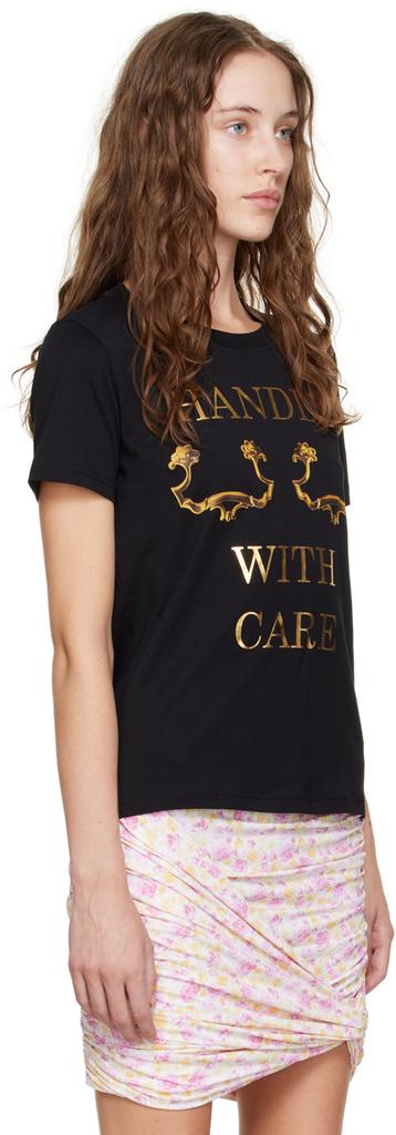 Black 'Handle With Care' T-Shirt商品第2张图片规格展示